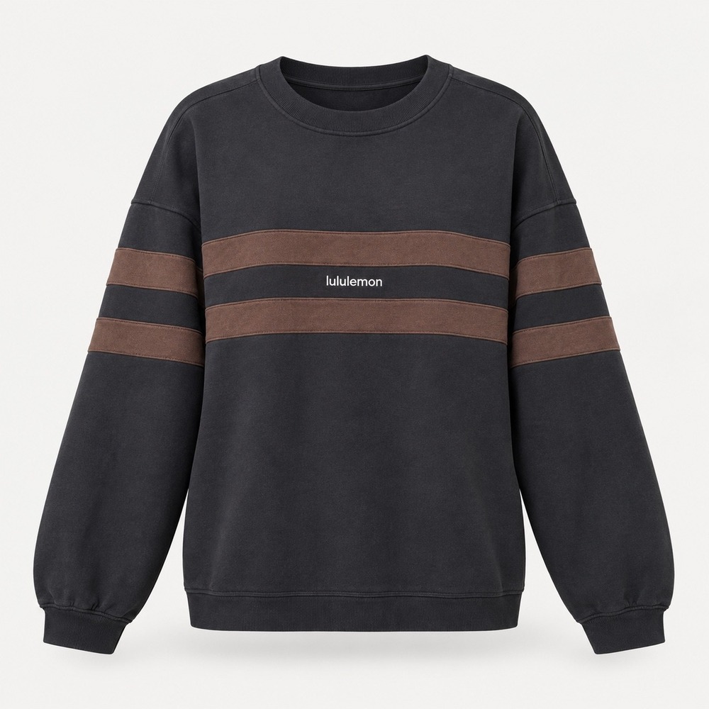 Lululemon Steady State Oversized Pullover Stripe Black Java XL LW3JW7S